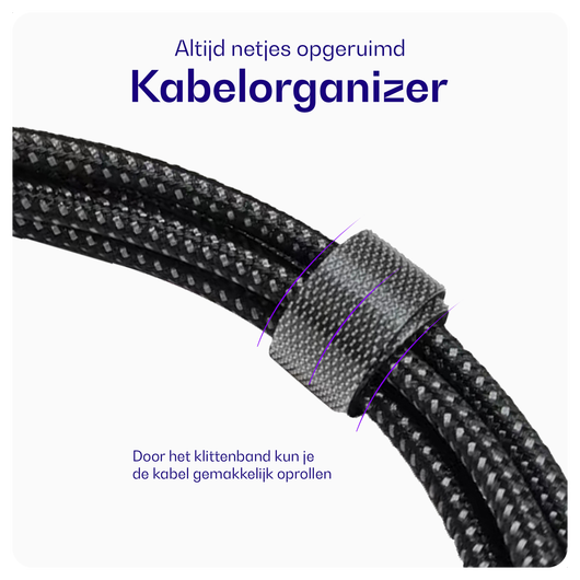 Buddi Flex USB-A naar Micro-USB Kabel 12W Fast Charge 2M Zwart afbeelding 4
