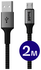 Buddi Flex USB-A naar Micro-USB Kabel 12W Fast Charge 2M Zwart afbeelding 1