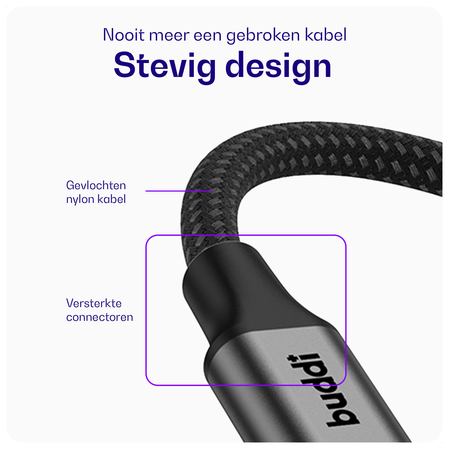 Buddi Flex USB-A naar Lightning Krulsnoer Kabel 12W Fast Charge 1M Zwart afbeelding 8