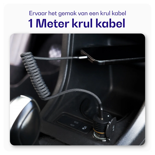 Buddi Flex USB-C naar Lightning Krulsnoer Kabel 12W Fast Charge 1M Zwart afbeelding 2