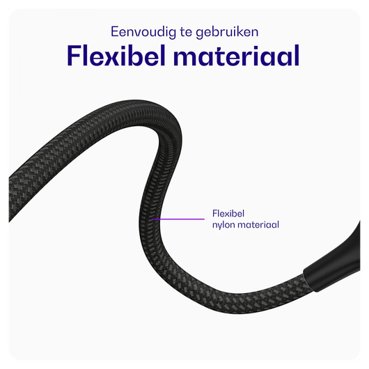 Buddi Flex USB-C naar Lightning Krulsnoer Kabel 12W Fast Charge 1M Zwart afbeelding 8
