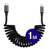 Buddi Flex USB-C naar Lightning Krulsnoer Kabel 12W Fast Charge 1M Zwart afbeelding 1