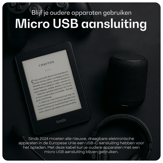 Buddi Flex USB-C naar Micro-USB Kabel 12W Fast Charge 30cm Zwart afbeelding 3