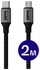 Buddi Flex USB-C naar Micro-USB Kabel 12W Fast Charge 2M Zwart