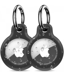 Apple AirTag TPU Sleutelhanger Hoesje Waterdicht Zwart (2 Pack)