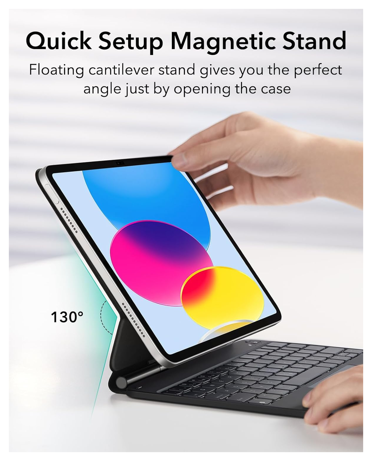 ESR Rebound Magnetic Keyboard iPad 11 (2025)/10.9 (2022) Toetsenbord Hoes Zwart afbeelding 8