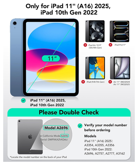 ESR Rebound Magnetic Keyboard iPad 11 (2025)/10.9 (2022) Toetsenbord Hoes Zwart afbeelding 9