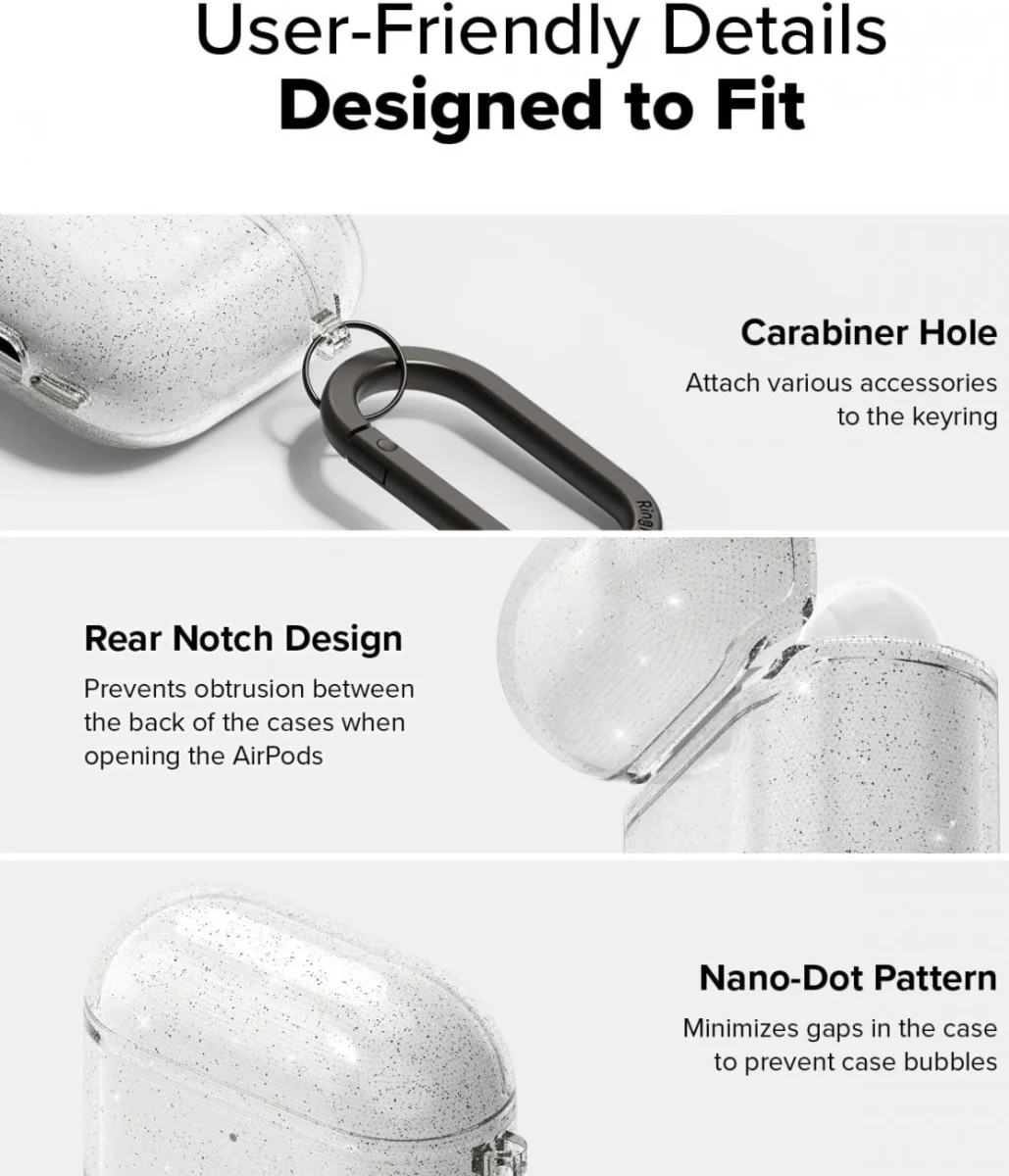Ringke Air Case Apple AirPods 4 Hoesje TPU Glitter Transparant afbeelding 6