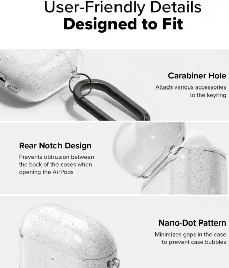 Ringke Air Case Apple AirPods 4 Hoesje TPU Glitter Transparant afbeelding 6