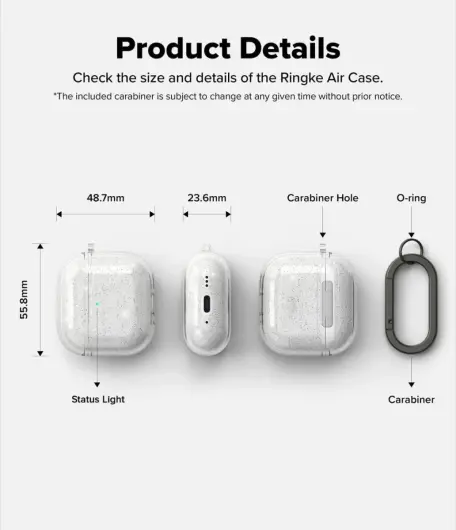 Ringke Air Case Apple AirPods 4 Hoesje TPU Glitter Transparant afbeelding 8