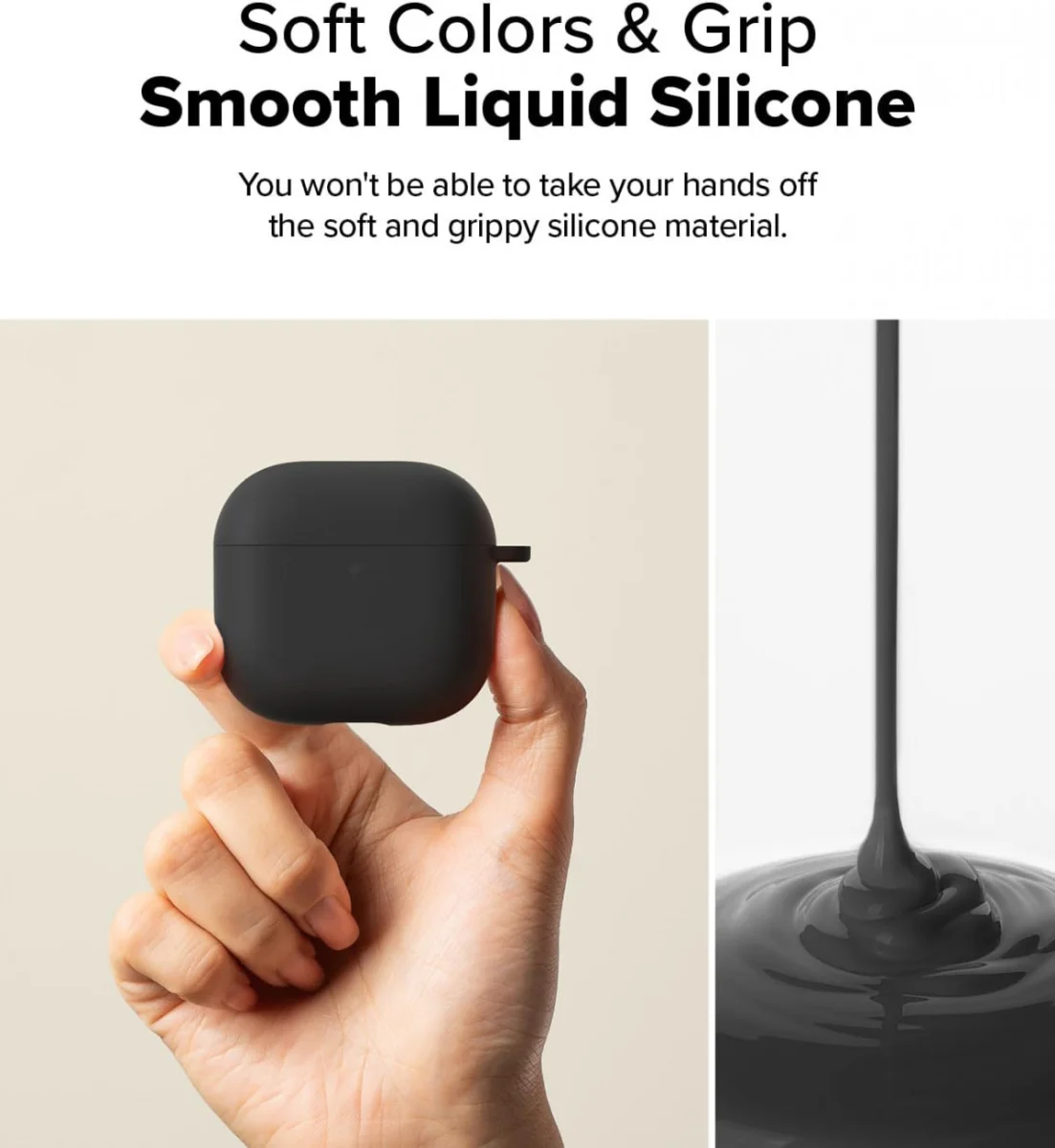 Ringke Air Case Apple AirPods 4 Hoesje Siliconen Zwart afbeelding 3