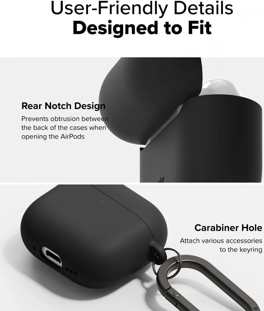 Ringke Air Case Apple AirPods 4 Hoesje Siliconen Zwart afbeelding 7