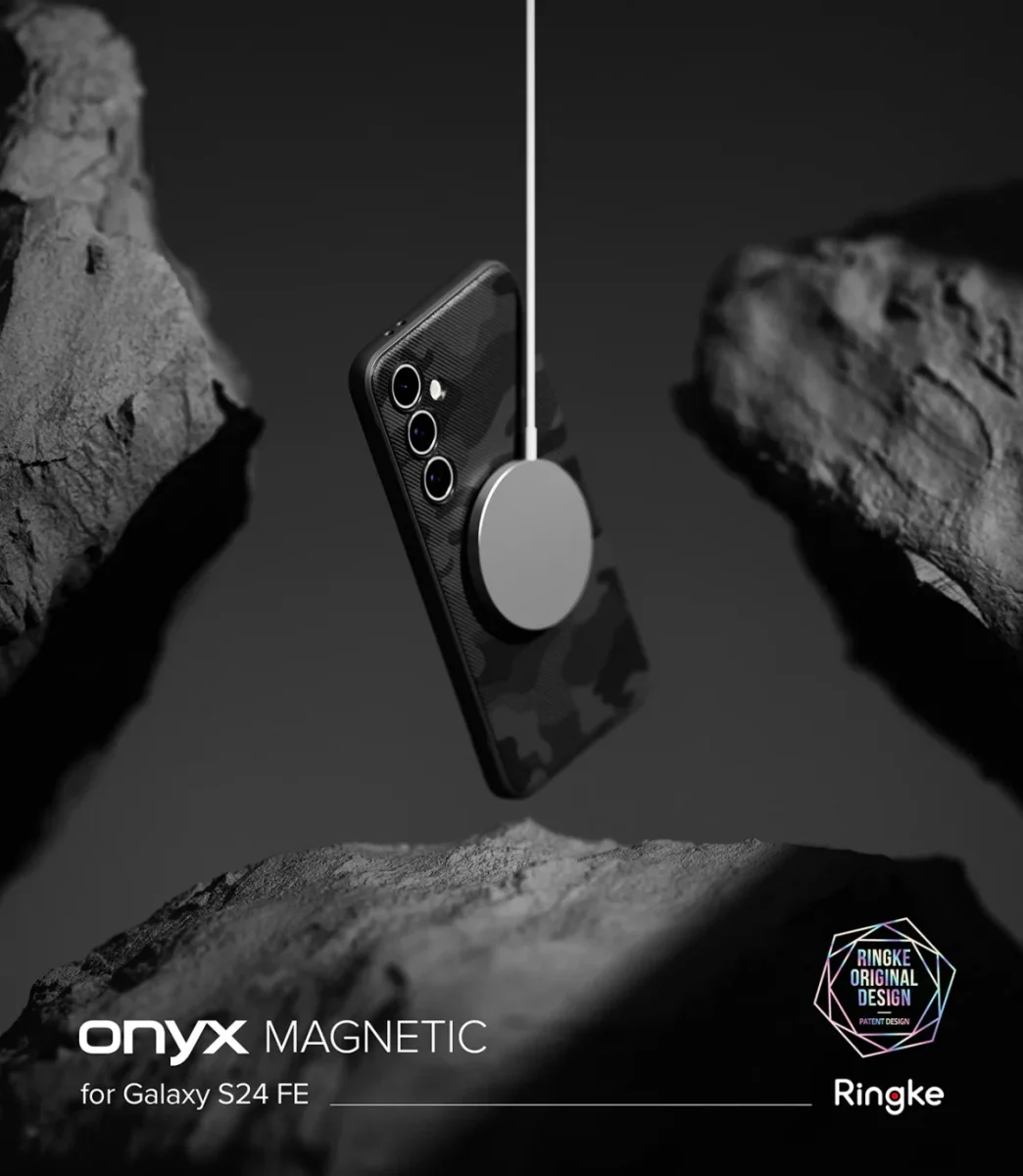 Ringke Onyx Magnetic Samsung Galaxy S24 FE Hoesje MagSafe Camo Zwart afbeelding 2