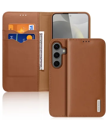 Dux Ducis Hivo Samsung Galaxy S25 Hoesje RFID Book Case Bruin Hoesjes