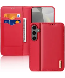 Dux Ducis Hivo Samsung Galaxy S25 Hoesje RFID Book Case Rood