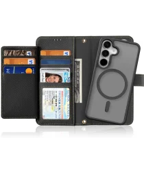 Dux Ducis Lawa Samsung Galaxy S25 Hoesje 2-in-1 Wallet Book Case MagSafe Zwart