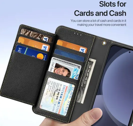 Dux Ducis Lawa Samsung Galaxy S25 Hoesje 2-in-1 Wallet Book Case MagSafe Zwart afbeelding 6