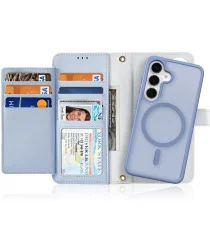 Dux Ducis Lawa Samsung Galaxy S25 Hoesje 2-in-1 Wallet Book Case MagSafe Blauw