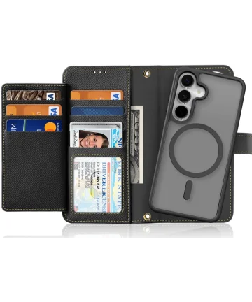 Dux Ducis Lawa Samsung S25 Plus Hoes 2-in-1 Wallet Book Case MagSafe / Qi2 Zwart Hoesjes