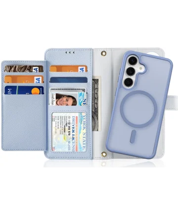 Dux Ducis Lawa Samsung S25 Plus Hoes 2-in-1 Wallet Book Case MagSafe / Qi2 Blauw Hoesjes