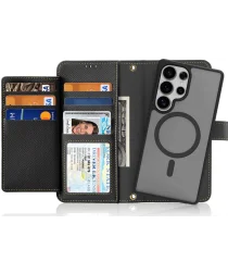 Dux Ducis Lawa Samsung S25 Ultra Hoesje 2-in-1 Wallet Book Case MagSafe Zwart