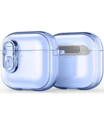 Dux Ducis PECL AirPods 4 Hoesje met Aluminum Haak Transparant Blauw