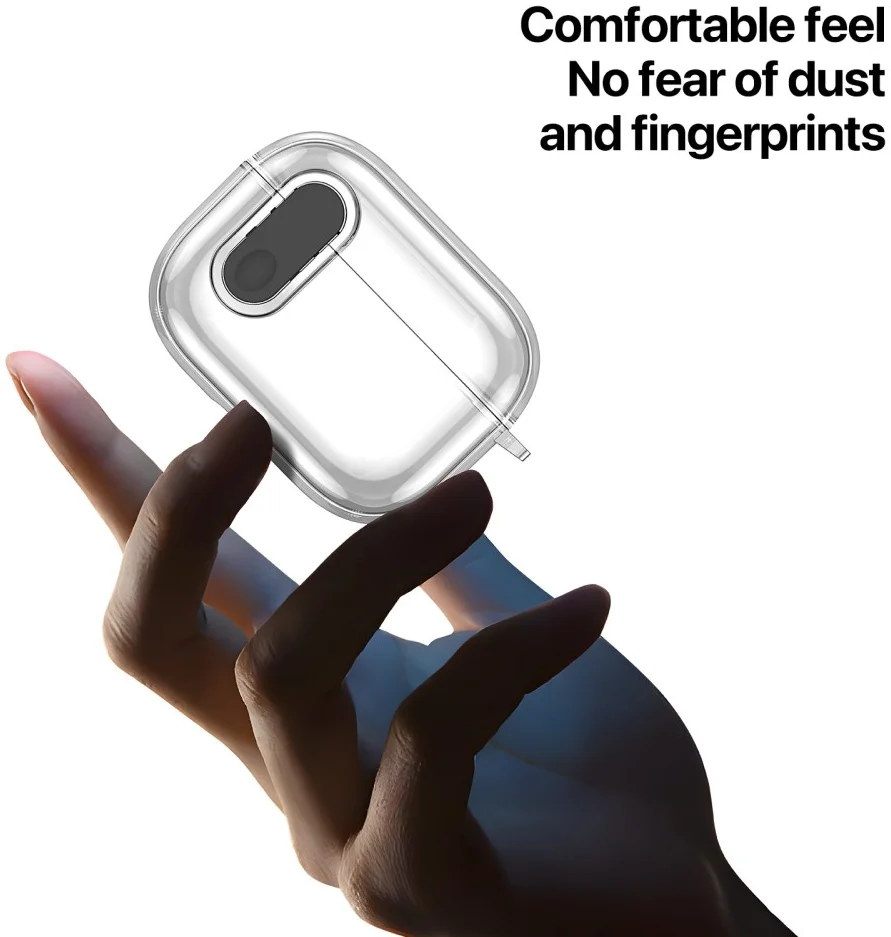 Dux Ducis PECL AirPods 4 Hoesje met Aluminum Haak Transparant Roze afbeelding 5