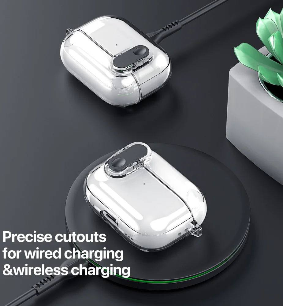 Dux Ducis PECL AirPods 4 Hoesje met Aluminum Haak Transparant Roze afbeelding 7