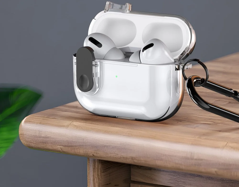Dux Ducis PECL AirPods 4 Hoesje met Aluminum Haak Transparant Roze afbeelding 8