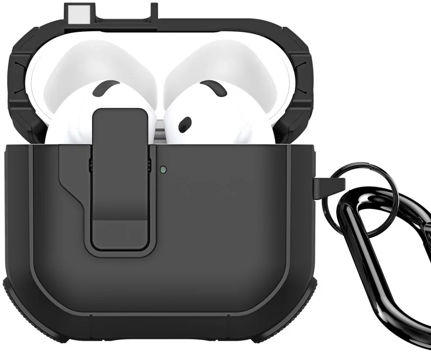 Dux Ducis PECP AirPods 4 Hoesje met Aluminum Haak Zwart afbeelding 2