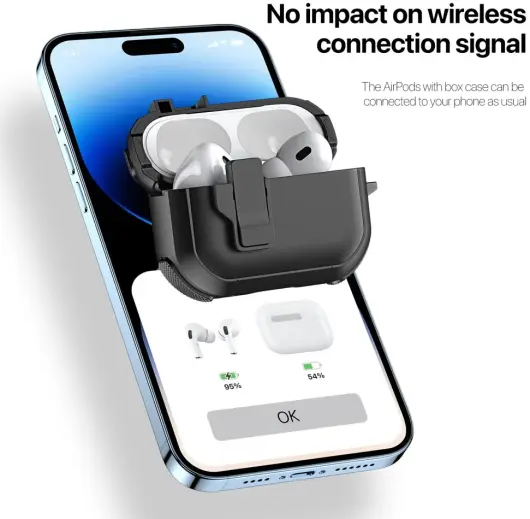 Dux Ducis PECP AirPods 4 Hoesje met Aluminum Haak Zwart afbeelding 6