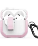 Dux Ducis PECP AirPods 4 Hoesje met Aluminum Haak Wit Roze