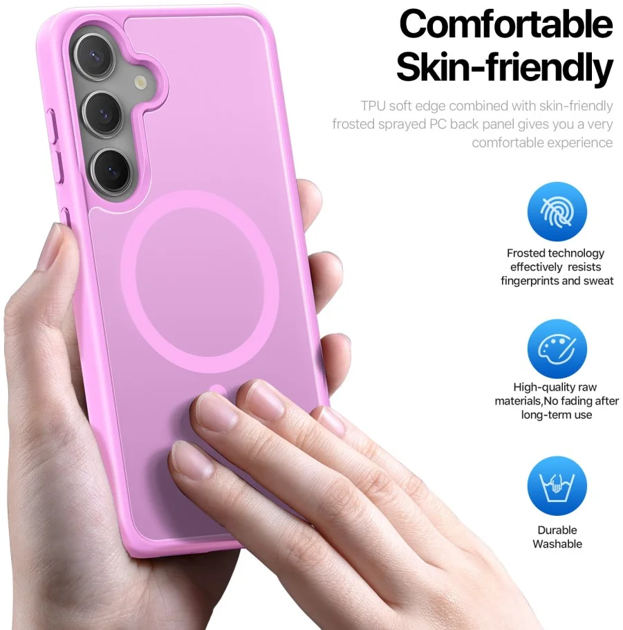 Dux Ducis Yind Samsung Galaxy S25 Hoesje MagSafe / Qi2 Back Cover Roze afbeelding 4