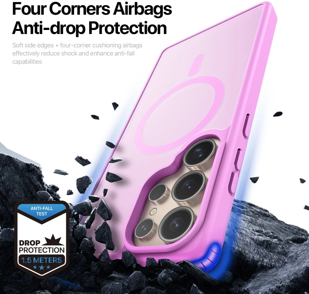 Dux Ducis Yind Samsung Galaxy S25 Ultra Hoesje MagSafe / Qi2 Back Cover Roze afbeelding 6