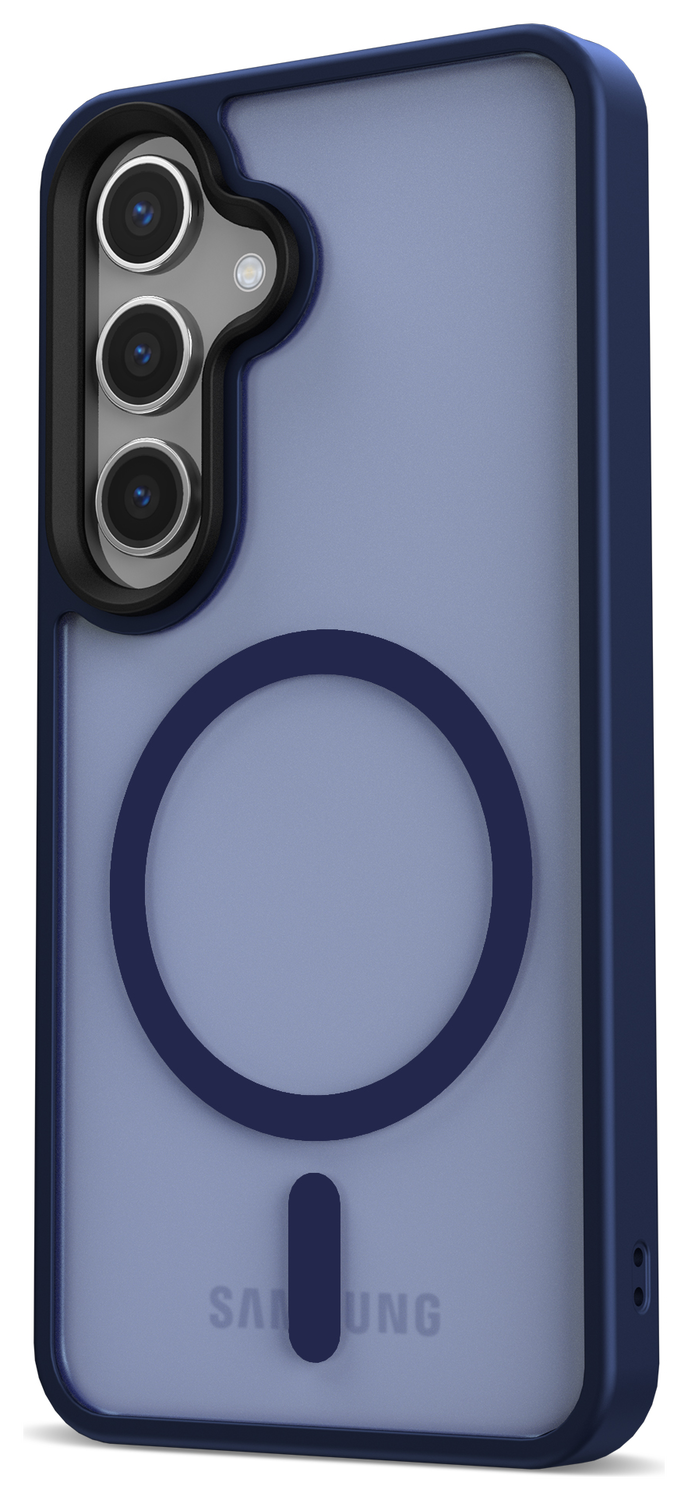 Samsung Galaxy S25 Hoesje met MagSafe / Qi2 Back Cover Matte Donkerblauw afbeelding 12