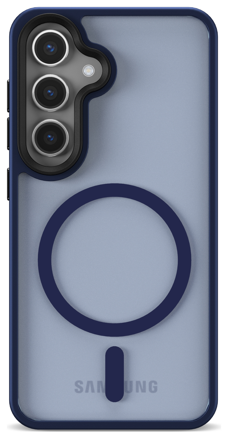 Samsung Galaxy S25 Hoesje met MagSafe / Qi2 Back Cover Matte Donkerblauw afbeelding 2