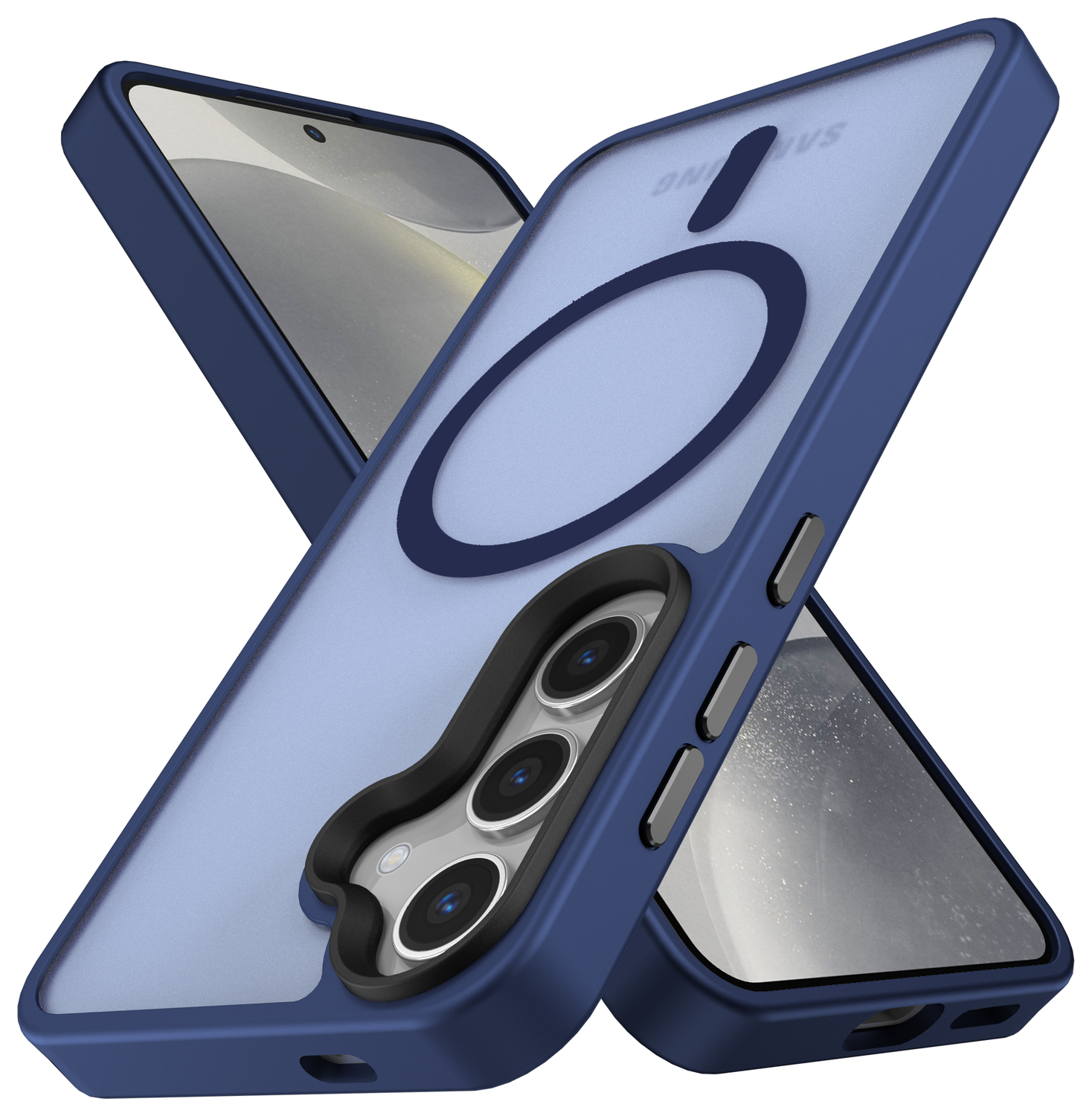 Samsung Galaxy S25 Hoesje met MagSafe / Qi2 Back Cover Matte Donkerblauw afbeelding 8