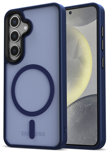 Samsung Galaxy S25 Hoesje met MagSafe / Qi2 Back Cover Matte Donkerblauw afbeelding 1