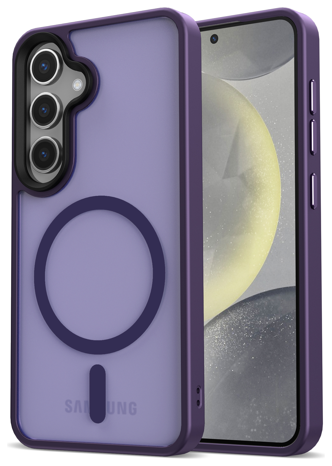 Samsung Galaxy S25 Hoesje met MagSafe / Qi2 Back Cover Matte Paars afbeelding 1