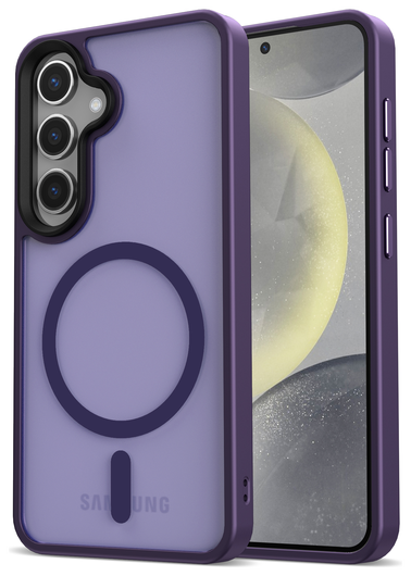 Samsung Galaxy S25 Hoesje met MagSafe / Qi2 Back Cover Matte Paars afbeelding 1