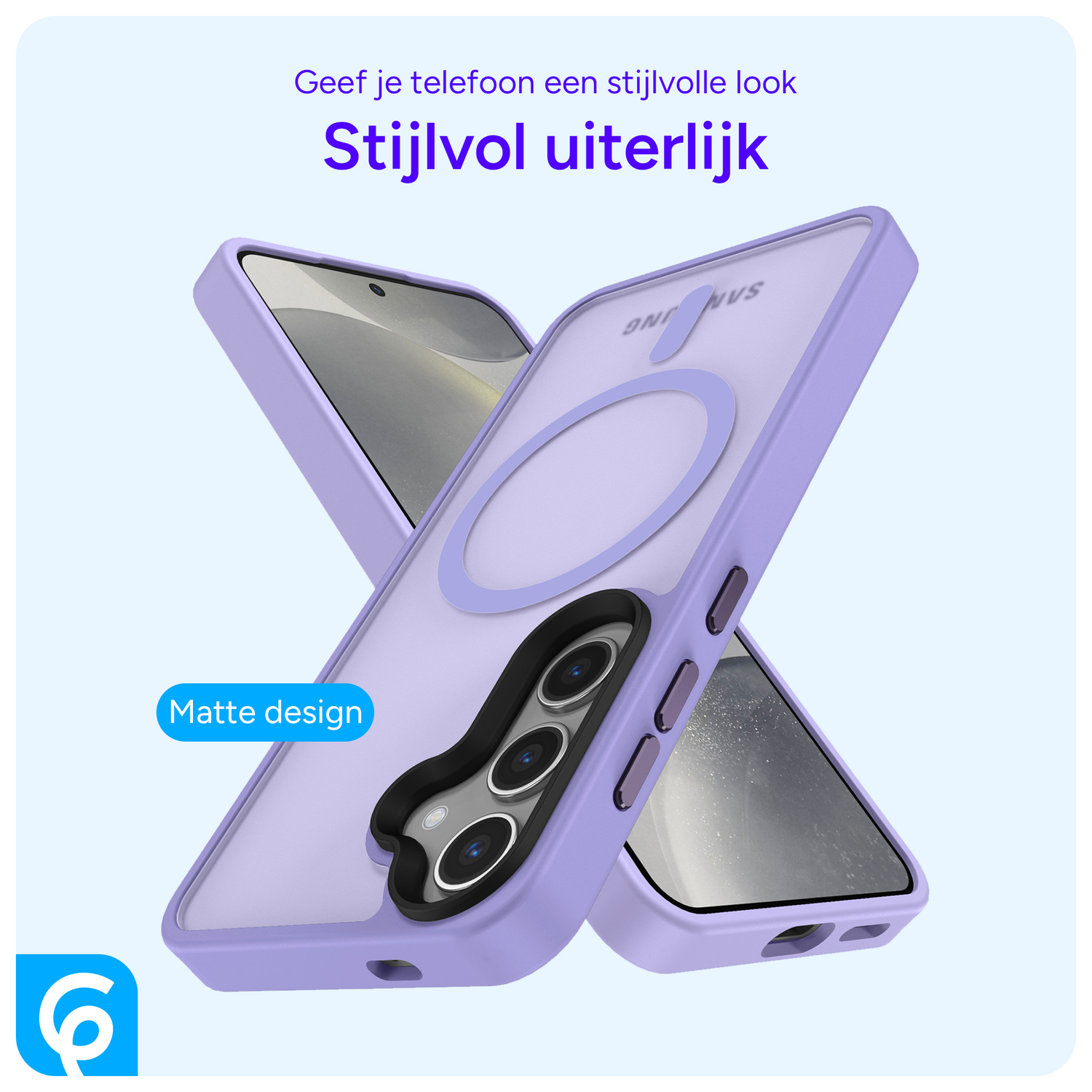 Samsung Galaxy S25 Hoesje met MagSafe / Qi2 Back Cover Matte Violet afbeelding 2