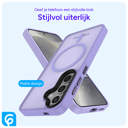 Samsung Galaxy S25 Hoesje met MagSafe / Qi2 Back Cover Matte Violet afbeelding 2