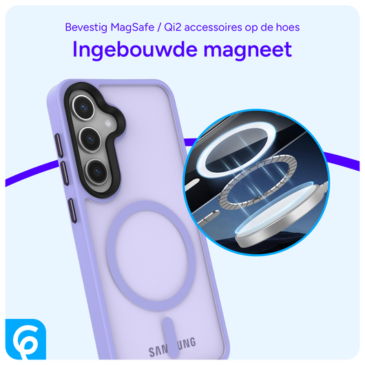 Samsung Galaxy S25 Hoesje met MagSafe / Qi2 Back Cover Matte Violet afbeelding 6