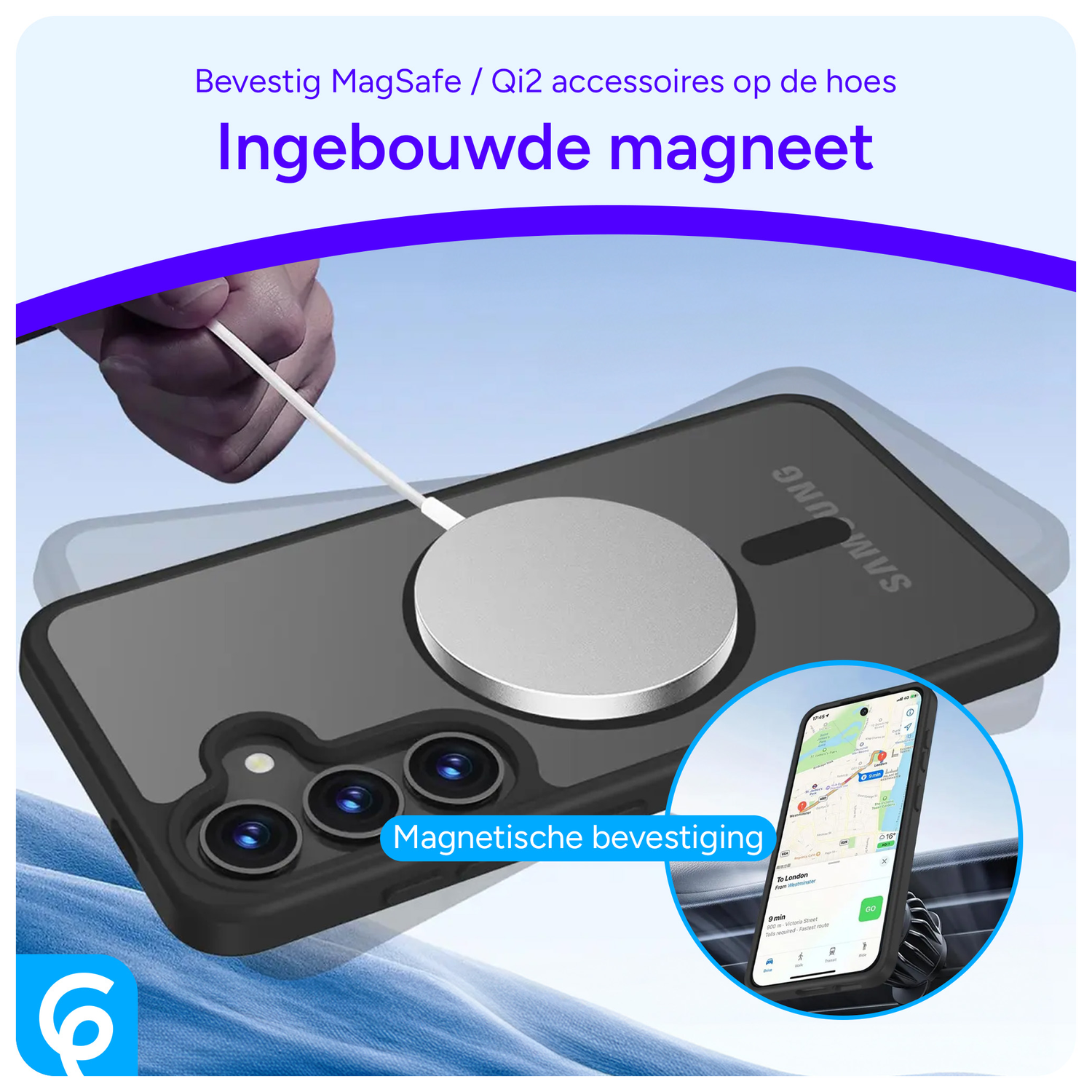 Samsung Galaxy S25 Hoesje met MagSafe / Qi2 Back Cover Matte Zwart afbeelding 6