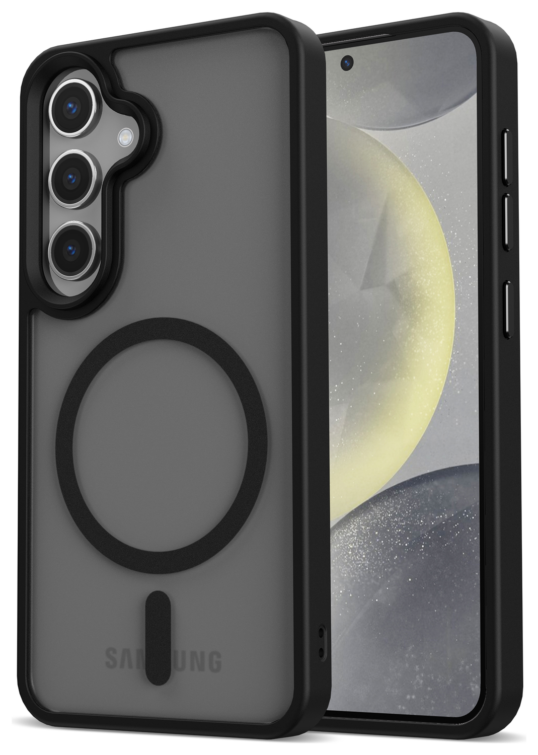 Samsung Galaxy S25 Hoesje met MagSafe / Qi2 Back Cover Matte Zwart afbeelding 1