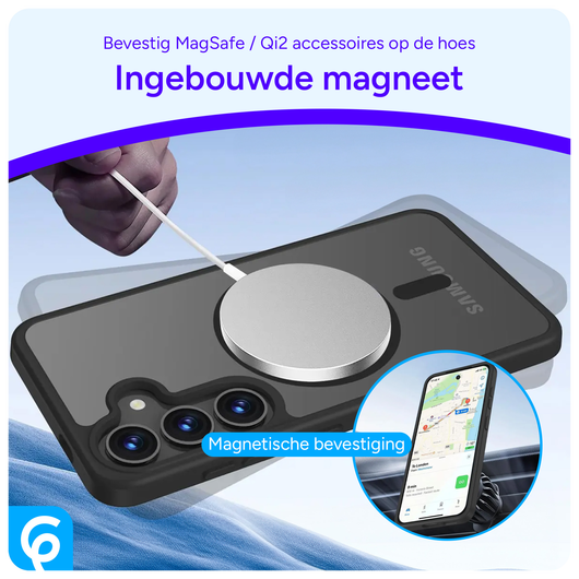 Samsung Galaxy S25 Hoesje met MagSafe / Qi2 Back Cover Matte Zwart afbeelding 6