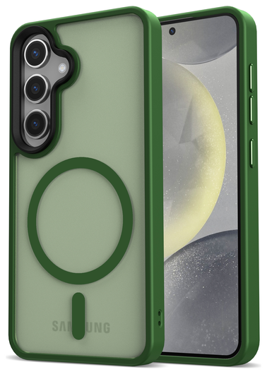 Samsung Galaxy S25 Hoesje met MagSafe / Qi2 Back Cover Matte Groen afbeelding 1