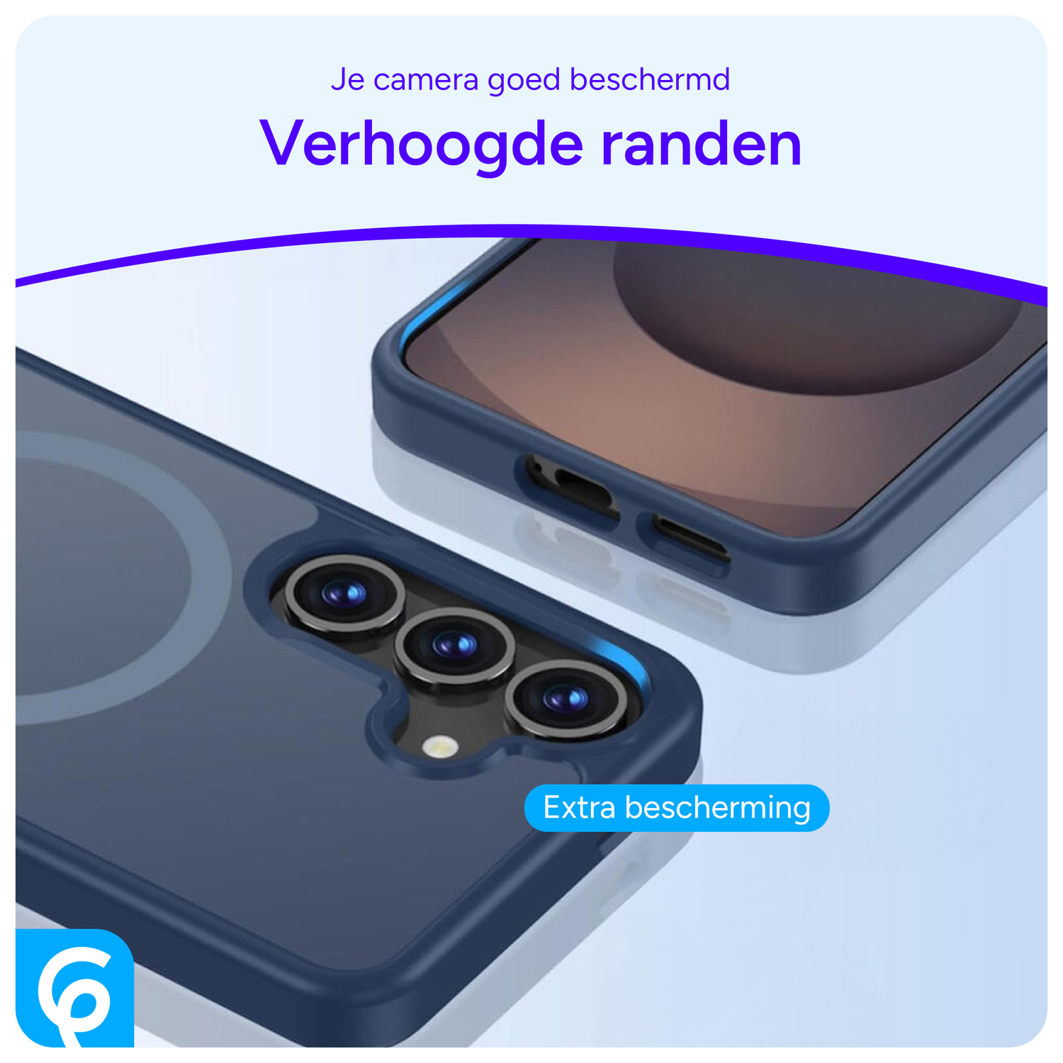 Samsung Galaxy S25 Plus Hoesje met MagSafe / Qi2 Back Cover Matte Donkerblauw afbeelding 5