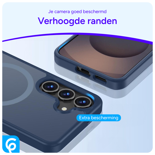 Samsung Galaxy S25 Plus Hoesje met MagSafe / Qi2 Back Cover Matte Donkerblauw afbeelding 5