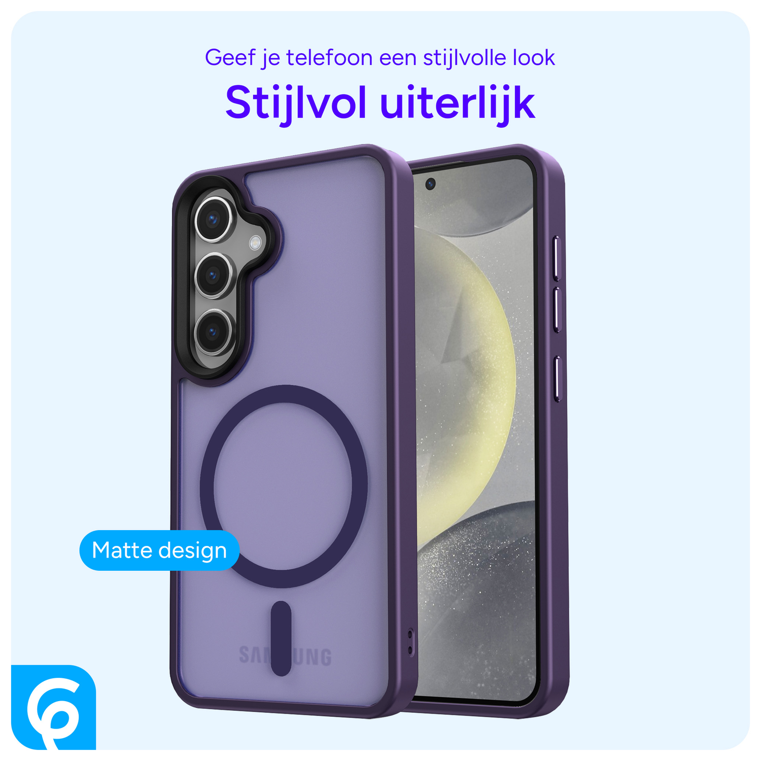 Samsung Galaxy S25 Plus Hoesje met MagSafe / Qi2 Back Cover Matte Paars afbeelding 2